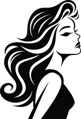 Stylish Woman Side Profile Vector Illustration