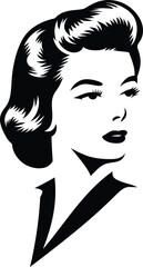 Elegant Woman Portrait Vector | Stylish Female Face Silhouette Illustration