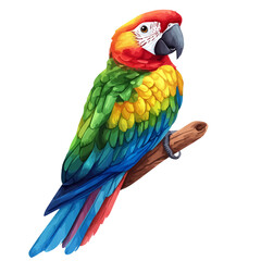 Parrot, watercolor illustration vector, isolated on a white background. © F-ART