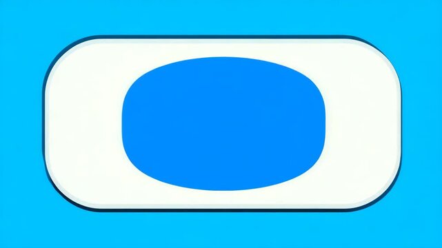 Abstract blue rounded rectangle with subtle shadow on light cyan background, minimal style concept for template, banner or modern design