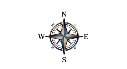 Detailed compass rose illustration, symbolizing navigation, direction, exploration, and a sense of adventure © waqar Khan