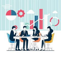 Team Discussion with Analytics and Workflow Charts