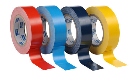 Vibrant colorful rolls of durable gaffer tape for professional event production, stage marking, and creative projects