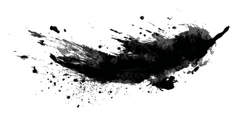 Ink splashes stencil very detailed collection. High quality manually traced. Retro grunge banners set	
