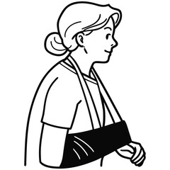 Person with Arm in Sling A Vector Illustration of Injury and Recovery on a white background