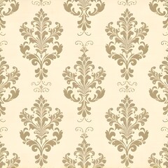 Elegant damask pattern in cream and gold tones