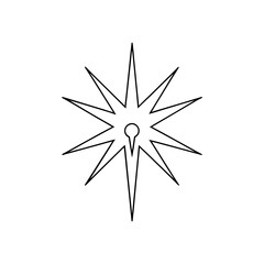 Outline of a star with keyhole in center silhouette