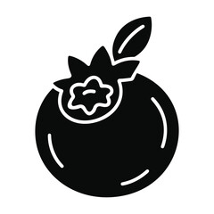 Blueberry Glyph Isolated Illustration Ripe Sweet Healthy Fruit Berry Antioxidant Vitamin Superfood Detailed Design