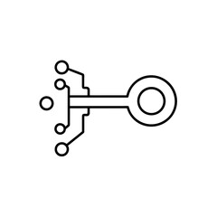 Circuit board with circular end outline art silhouette