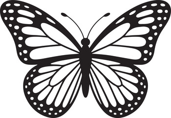 Black and white butterfly design A minimalist illustration of nature's beauty