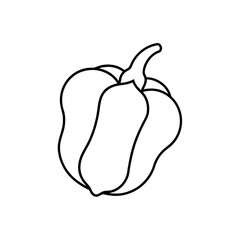 Outline drawing of a bell pepper shape silhouette