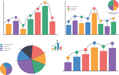 Obraz premium Infographics data charts business report presentation analysis