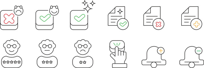 hand drawn vector illustration of a set of different kinds of icon