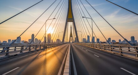 Obraz premium sunset over the bridge