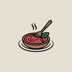 vector illustration of a plate with food