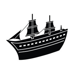 Sailor element isolated ship model on white background