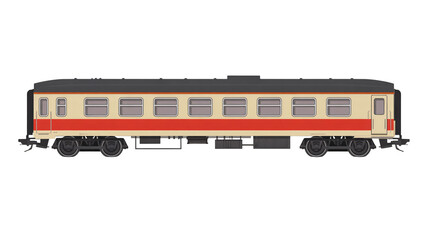 Classic passenger train car ready for a vintage railway adventure and nostalgic travel experiences today