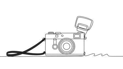 Capture life's moments with this elegant camera outline, an artistic statement for photography lovers everywhere