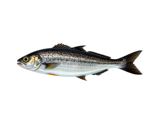 Detailed Close-Up of Fresh Silver Fish on Transparent Background