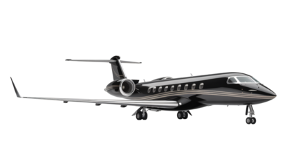 Sleek black private jet ready for takeoff offering luxury travel and executive transport worldwide