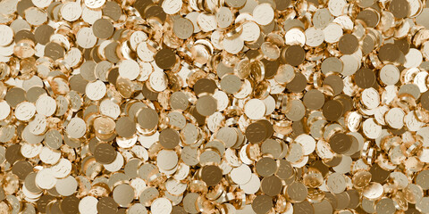 Pile of Gold Dollar Coins