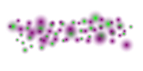 Purple and Green Bubbles on Transparent Background