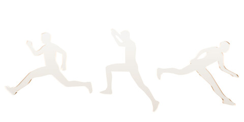 Fototapeta premium Runners Silhouettes Isolated on Transparent Background