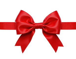 Beautiful Red Satin Bow on Ribbon Perfect for Gift Wrapping