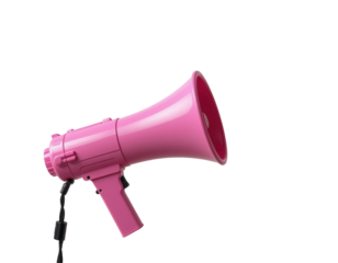 Pink Megaphone on Transparent background for Announcements or Events