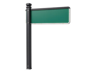 Obraz premium Green Blank Street Sign on Black Metal Post for Customization
