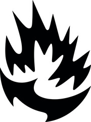 Abstract fiery arrow emblem danger symbol vector