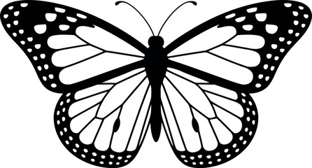 Monarch butterfly vector icon isolated detailed graphic vector