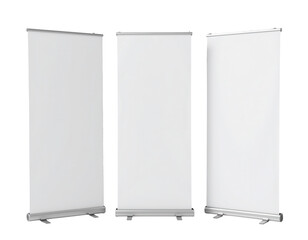 Trio of Blank Roll-Up Banners for Event and Display Usage