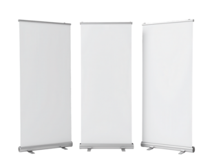 Trio of Blank Roll-Up Banners for Event and Display Usage