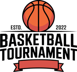 Basketball tournament emblem logo sport competition vector vector