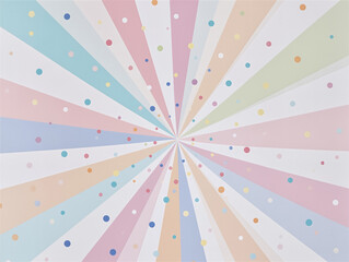 Abstract background with lines converging to center and pastel spheres