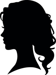 Elegant woman silhouette profile elegant hairstyle vector art vector