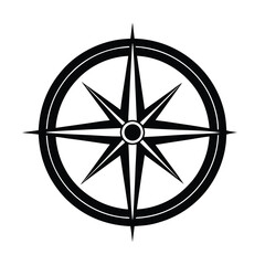 Sailor element isolated wind compass on white background