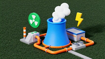 Nuclear power plant illustration