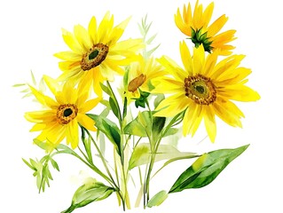 Sunflower Bouquet: Captivating floral display featuring radiant yellow sunflowers, their vibrant petals and intricate details artfully arranged.