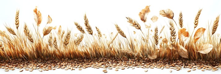 Golden Wheat Field: A close-up of golden wheat stalks swaying gently against a soft background, evokes a sense of peace, nature's harvest.
