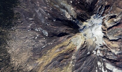 Mount Adams, USA: High-Resolution Satellite View of the Snow-Capped Volcano