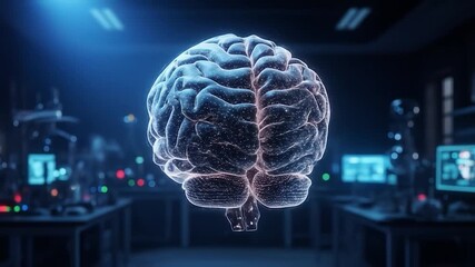 Human brain model digital visualization technology and innovation concept - Powered by Adobe