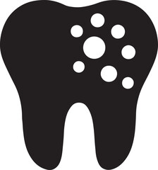 Tooth with plaque icon vector, simple silhouette design for dental, hygiene, and health illustrations