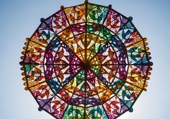 Papel picado banner decorations Colorful Papel Picado Circular Design