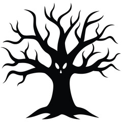 spooky tree vector icon