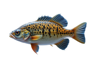 Fototapeta premium Colorful freshwater fish with striking patterns swimming in water