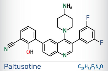 Paltusotine molecule. Oral nonpeptide somatostatin receptor agonist studied for treatment of acromegaly and neuroendocrine tumors