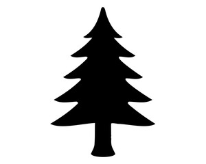 Fototapeta premium A simple silhouette of a Christmas tree with a white background