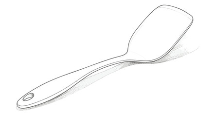 Sketched spatula, kitchen utensil for cooking and baking tasks